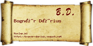 Bognár Dárius névjegykártya