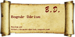 Bognár Dárius névjegykártya